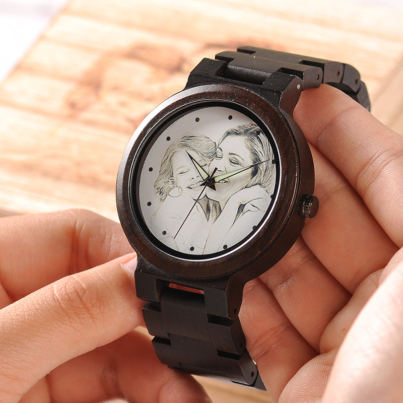 Montre personnalisable bambou bois customisable gravure gravé laser custom bois unisexe quartz cadeau anniversaire mariage renouvelable écologique responsable environnement - lebois-eco.com