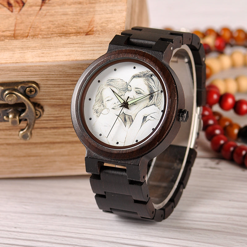 Montre personnalisable bambou bois customisable gravure gravé laser custom bois unisexe quartz cadeau anniversaire mariage renouvelable écologique responsable environnement - lebois-eco.com