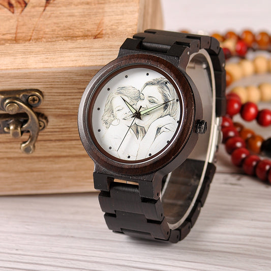 Montre personnalisable bambou bois customisable gravure gravé laser custom bois unisexe quartz cadeau anniversaire mariage renouvelable écologique responsable environnement - lebois-eco.com
