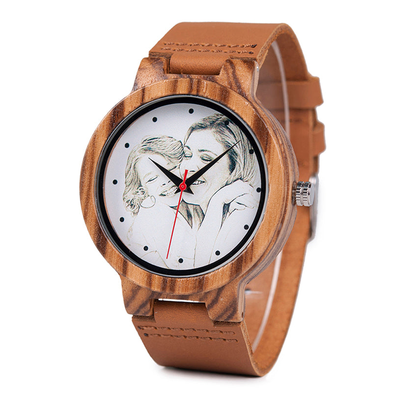 Montre personnalisable bambou bois customisable gravure gravé laser custom bois unisexe quartz cadeau anniversaire mariage renouvelable écologique responsable environnement - lebois-eco.com