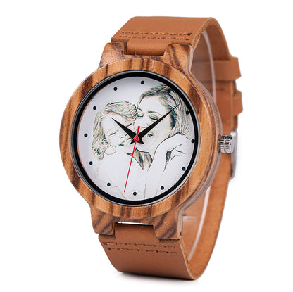 Montre personnalisable bambou bois customisable gravure gravé laser custom bois unisexe quartz cadeau anniversaire mariage renouvelable écologique responsable environnement - lebois-eco.com
