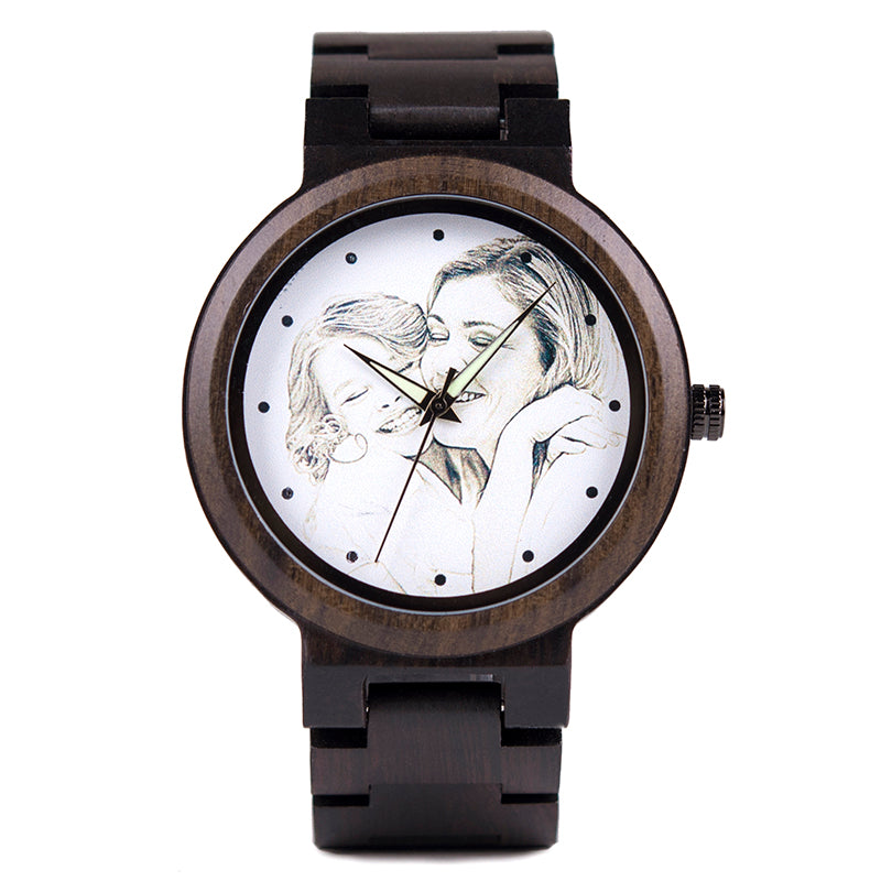 Montre personnalisable bambou bois customisable gravure gravé laser custom bois unisexe quartz cadeau anniversaire mariage renouvelable écologique responsable environnement - lebois-eco.com