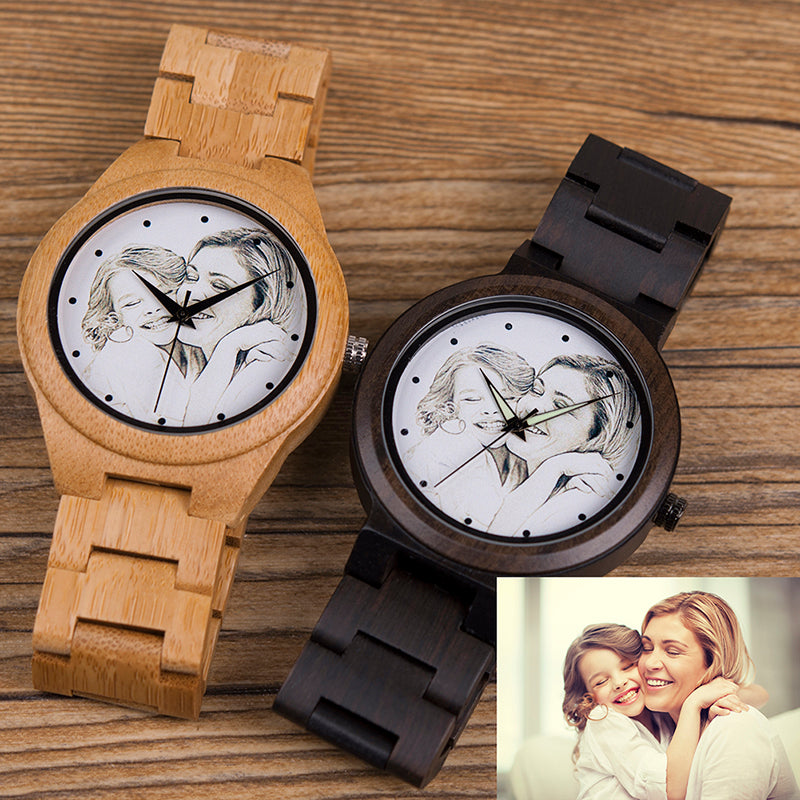 Montre personnalisable bambou bois customisable gravure gravé laser custom bois unisexe quartz cadeau anniversaire mariage renouvelable écologique responsable environnement - lebois-eco.com