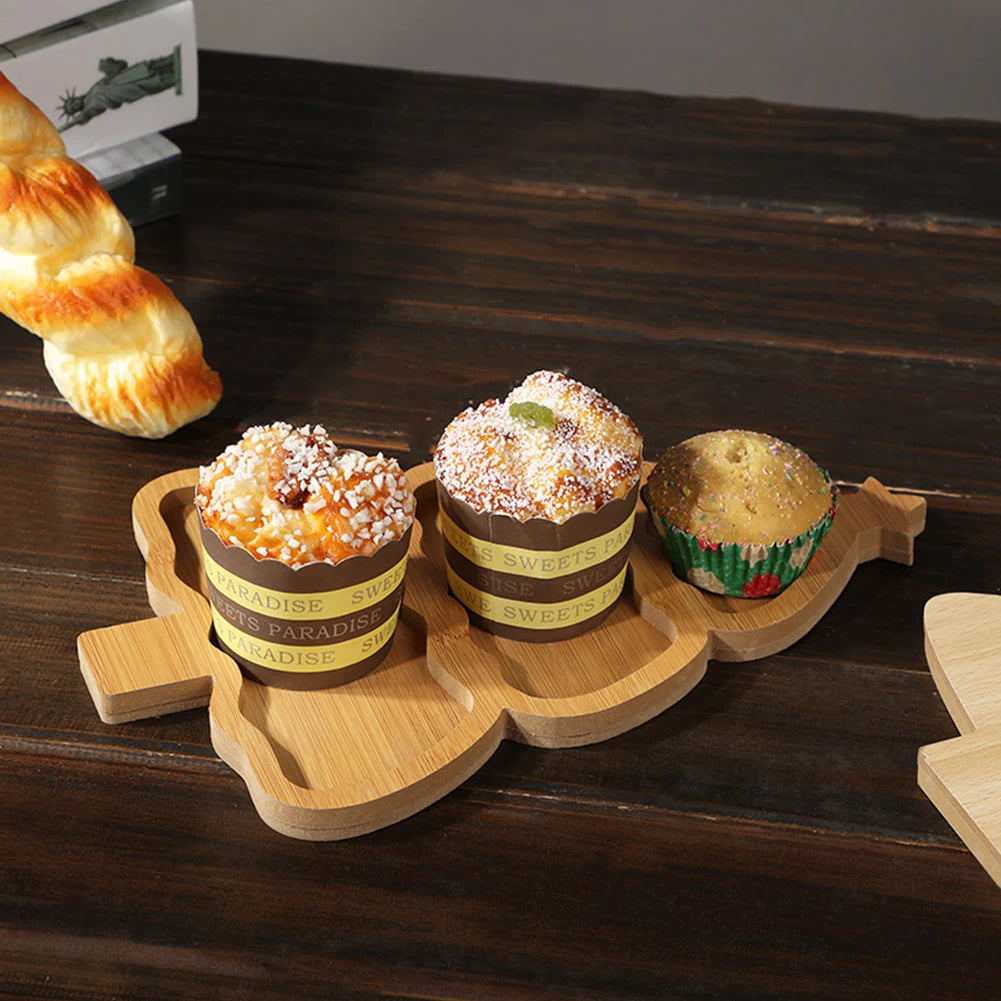 Plateau apéritif dessert sapin de Noël en bois bambou spécial fêtes réveillon dressage art de table écologique durable - lebois-eco.com