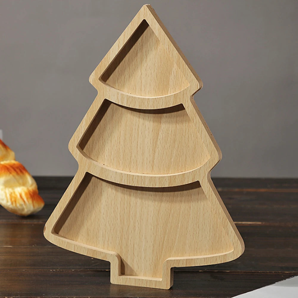 Plateau apéritif dessert sapin de Noël en bois bambou spécial fêtes réveillon dressage art de table écologique durable - lebois-eco.com