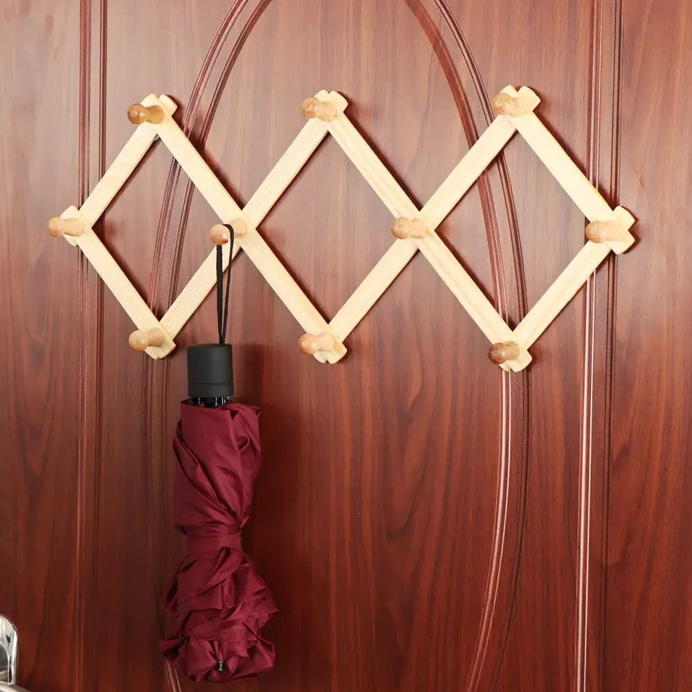 Porte manteau extensible accordéon à visser bois décoration rangement maison intérieur cuisine entrée écologique durable - lebois-eco.com