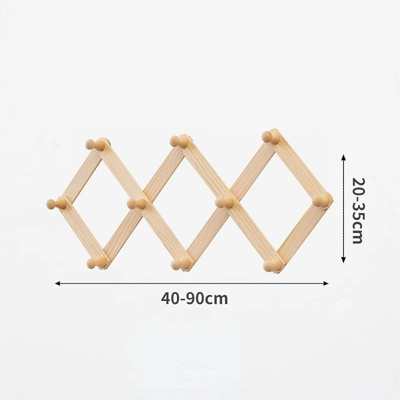 Porte manteau extensible accordéon à visser bois décoration rangement maison intérieur cuisine entrée écologique durable - lebois-eco.com
