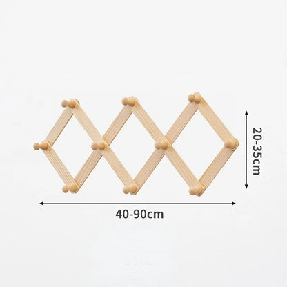Porte manteau extensible accordéon à visser bois décoration rangement maison intérieur cuisine entrée écologique durable - lebois-eco.com