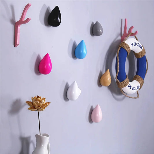 Porte manteau mural à fixer bois forme goutte eau décoration intérieur maison porte chapeau sac à main design écologique durable - lebois-eco.com