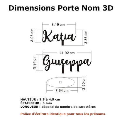 Porte nom marque place 3D bois personnalisable prénoms noms découpe laser décoration ornement table mariage événement réception fête anniversaire durable écologique - lebois-eco.com