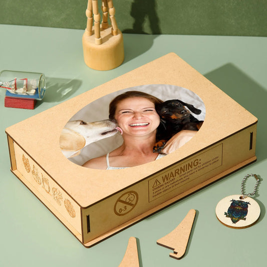 Puzzle bois personnalisable custom logo photo imprimée famille cadeau noël anniversaire enfant écologique durable renouvelable - lebois-eco.com