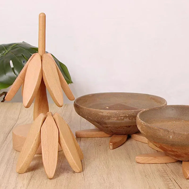 Sous tasse bois noyer rangement socle forme arbre décoration intérieur original service à thé goûter écologique durable - lebois-eco.com