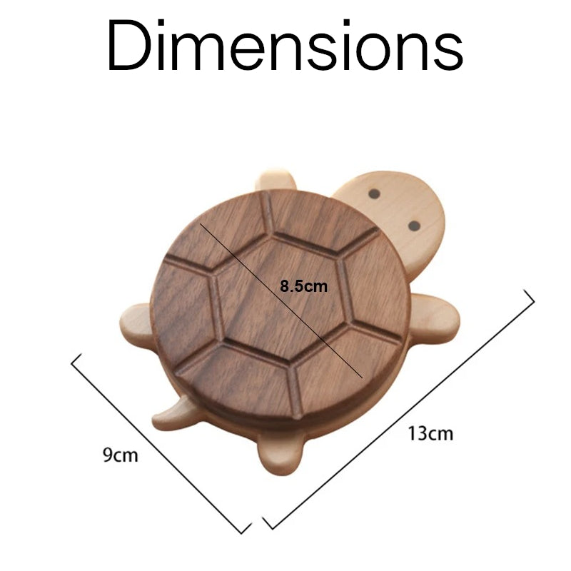 Sous tasse tortue bois 2 pièces détachables aimantées thé café bureau apéritif boisson décoration table maison durable - lebois-eco.com