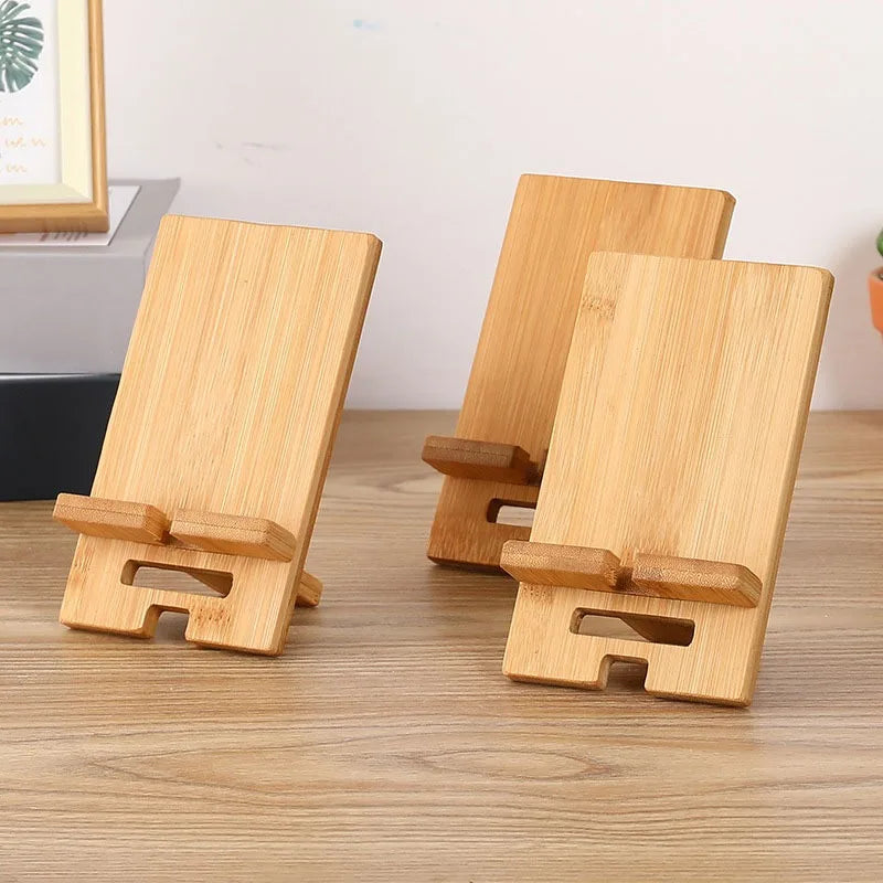 Support universel bois bambou pour téléphone portable démontable à 2 inclinaisons bureau décoration rechargement pratique durable- lebois-eco.com