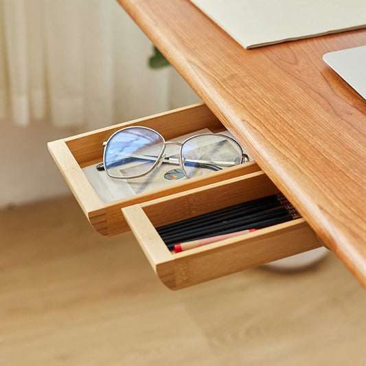 Tiroir rangement caché en bois bambou noyer à coller sous bureau table maison décoration intérieur écologique durable - lebois-eco.com