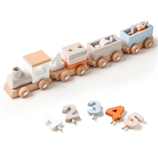 Train bois jouet jeux pour enfant bloc construction chiffre éveil éducation apprentissage cadeau noël anniversaire naturel durable renouvelable écologique - lebois-eco.com