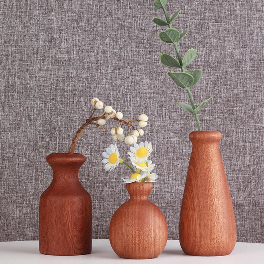 Vase bois bambou fleurs sèches décoration maison intérieur table bureau art plantes durable écologique - lebois-eco.com