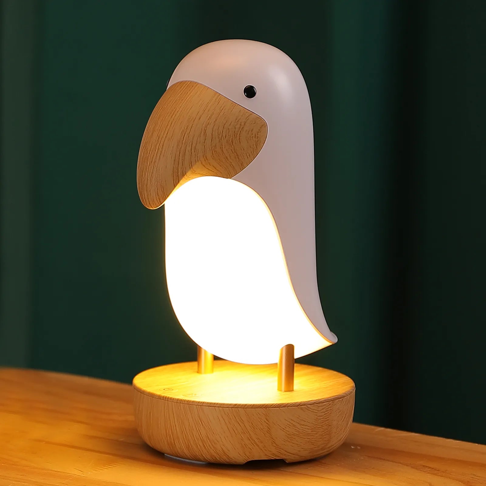 Veilleuse lampe nuit toucan animaux led usb sans fil rechargeable décoration maison chambre coucher enfant bébé cadeau noël anniversaire - lebois-eco.com