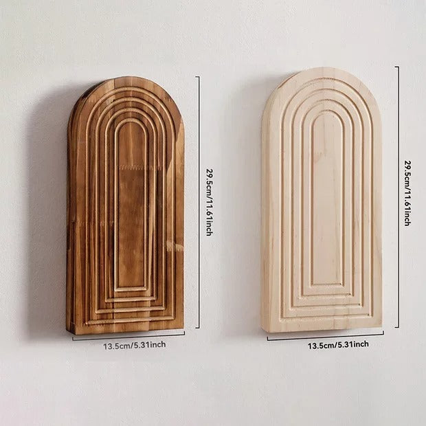 Décoration murale avec soliflore en bois et fleurs séchées et ses dimensions