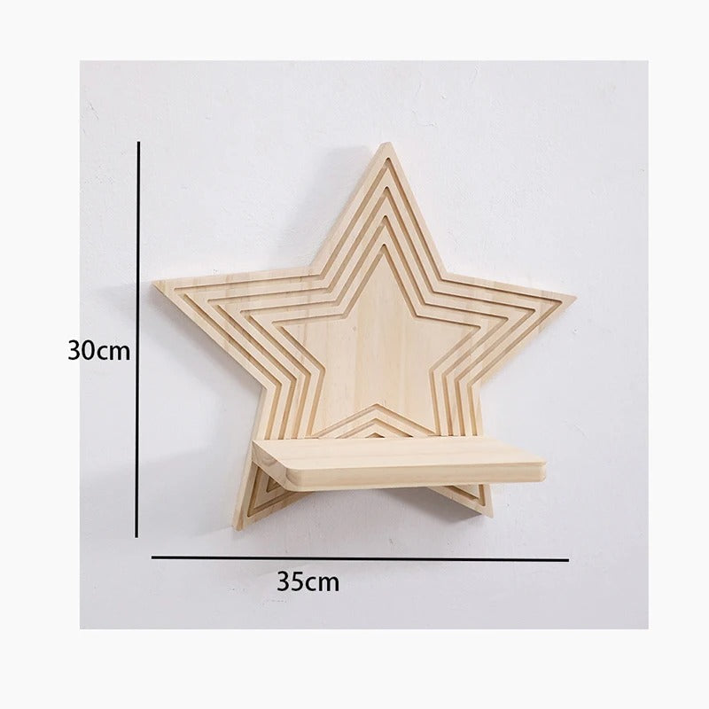 Dimensions de l’étagère murale étoile en bois