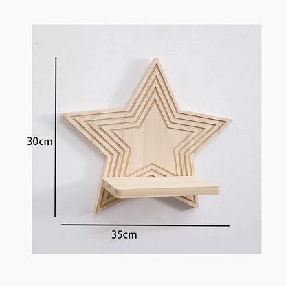 Dimensions de l’étagère murale étoile en bois