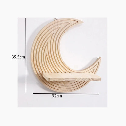Dimensions de l’étagère murale lune en bois