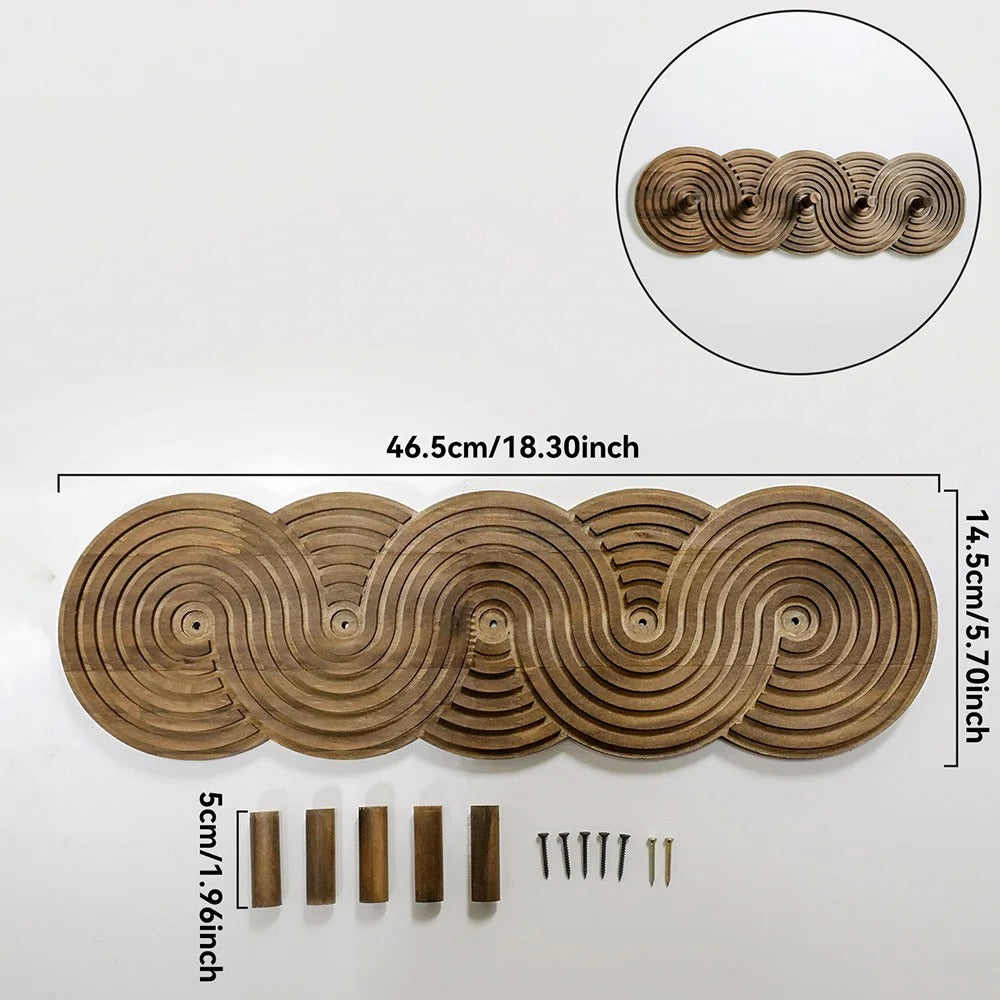 Dimensions du porte-manteau mural en bois foncé de 46,5 cm