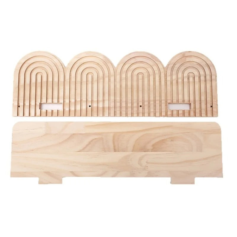 Vue complète de l'étagère murale en bois Arches avant installation