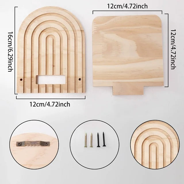 Dimensions du petit modèle d'étagère murale en bois Arches de 12 cm