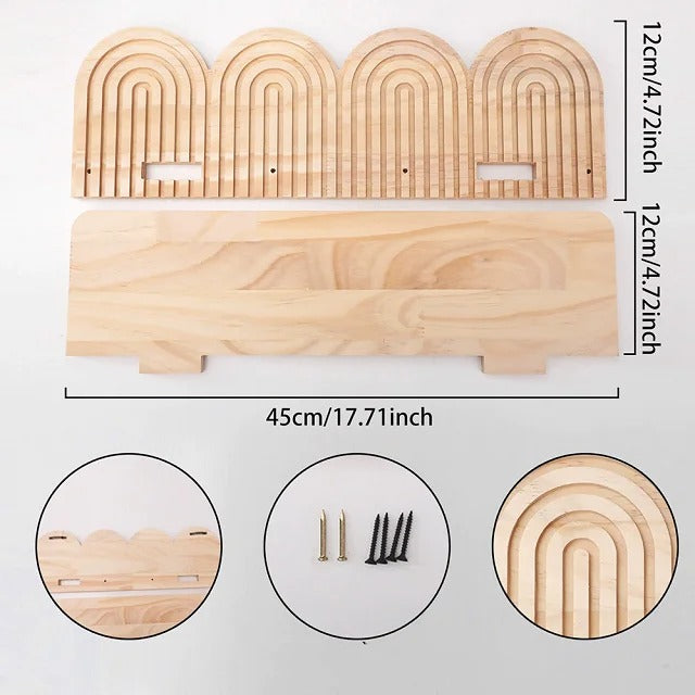 Dimensions du grand modèle d'étagère murale en bois Arches de 45 cm