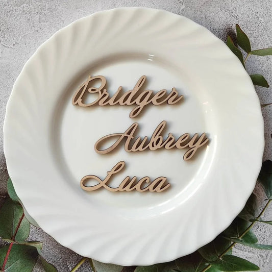 Porte-nom en bois 3D personnalisé découpé au laser pour décoration murale ou porte de chambre