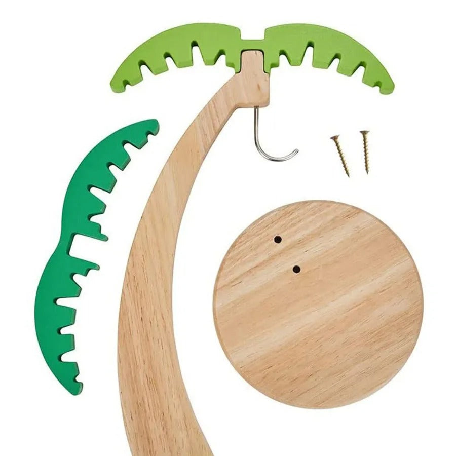Pièces du support à bananes en bois avant assemblage