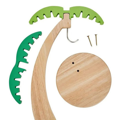 Pièces du support à bananes en bois avant assemblage