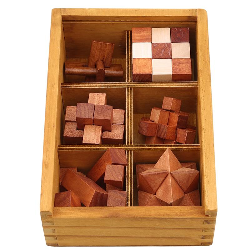 Casse-tête chinois box 6 pieces en bois jouets écologique économique éco-responsable enfants adultes cadeaux - lebois-eco.com