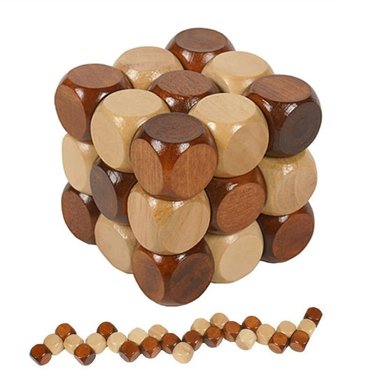 Cube à torsion serpent magique bois jeune enfant enfance éducatif jouet jeux de société dexterité apprentissage cadeau anniversaire bébé environnement écologique renouvelable éco-responsable - lebois-eco.com