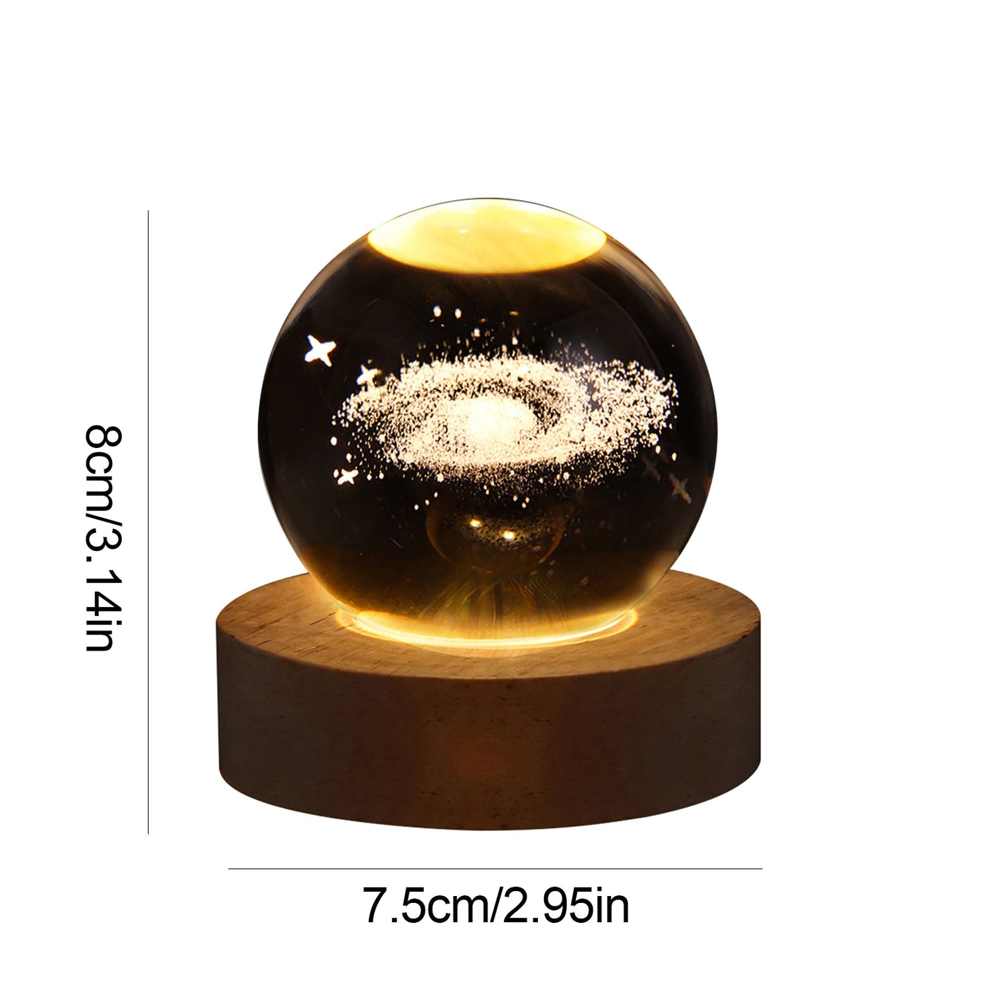 Lampe / veilleuse de chevet « Galaxie » gravure 3D
