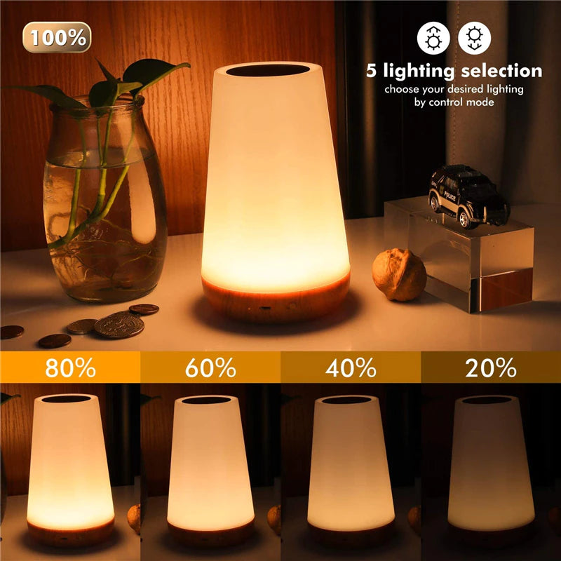 Lampe de Chevet Connectée en Bois | Luminuit