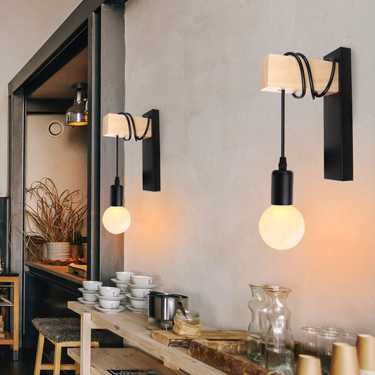 Lampe murale en bois style nordique