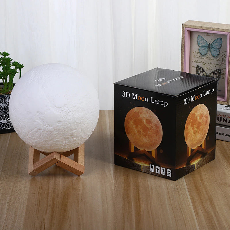 Lampe veilleuse sans fil support bois tactile couleur chaude froide 3D cadeau noël anniversaire chambre enfant décoration high tech soirée ambiance environnement écologie renouvelable responsable - lebois-eco.com