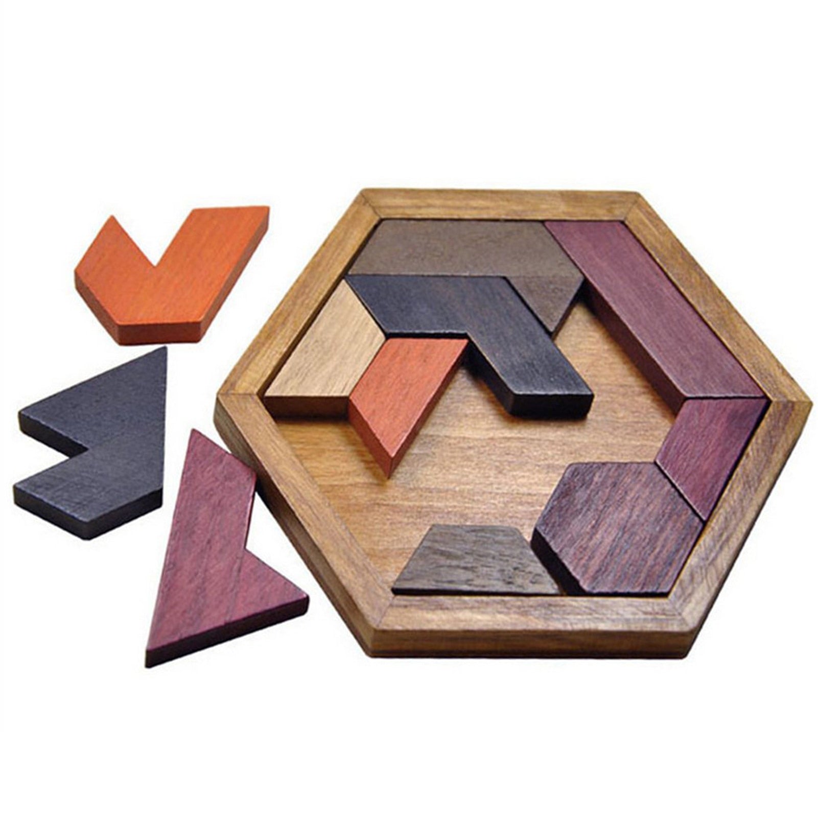 Puzzle magnétique bois enfant éducation couleur géometrie hexagone coordination école environnement écologie renouvelable naturel éco-responsable - lebois-eco.com