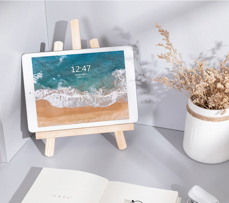 Support téléphone tablette bois pliable ajustable chevalet visioconférence cuisine vidéos films Apple iPad iPhone Samsung Galaxy Lenovo Tab x200 écologique renouvelable responsable environnement - lebois-eco.com