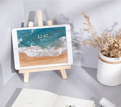 Support téléphone tablette bois pliable ajustable chevalet visioconférence cuisine vidéos films Apple iPad iPhone Samsung Galaxy Lenovo Tab x200 écologique renouvelable responsable environnement - lebois-eco.com