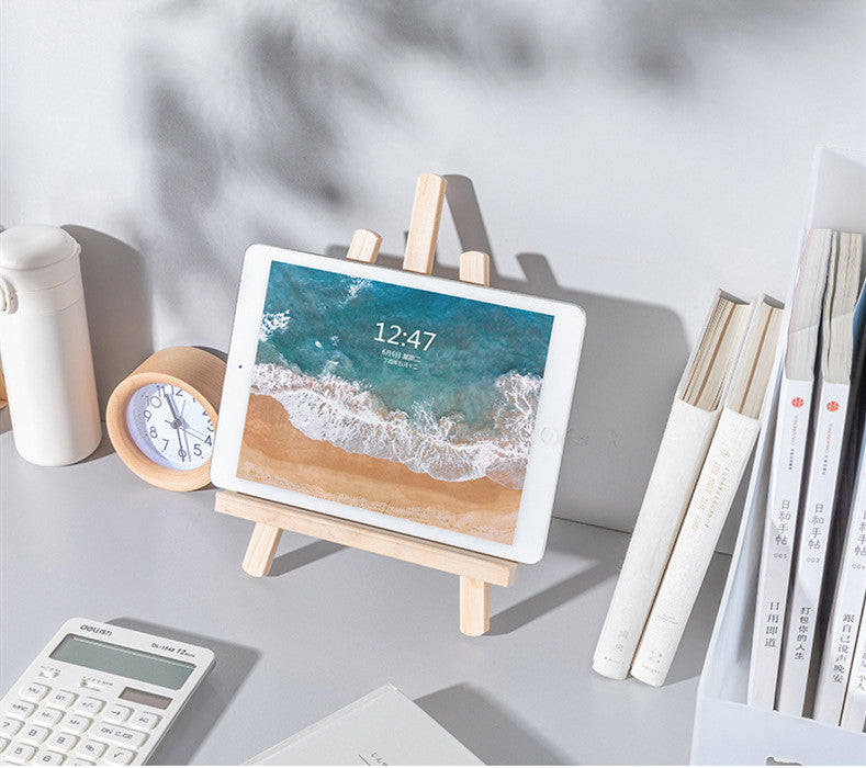 Support téléphone tablette bois pliable ajustable chevalet visioconférence cuisine vidéos films Apple iPad iPhone Samsung Galaxy Lenovo Tab x200 écologique renouvelable responsable environnement - lebois-eco.com