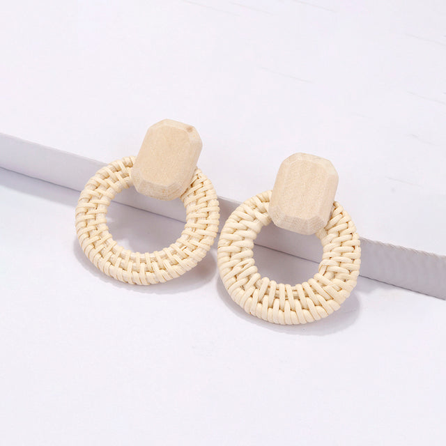 Boucles d'oreilles artisanales en bois